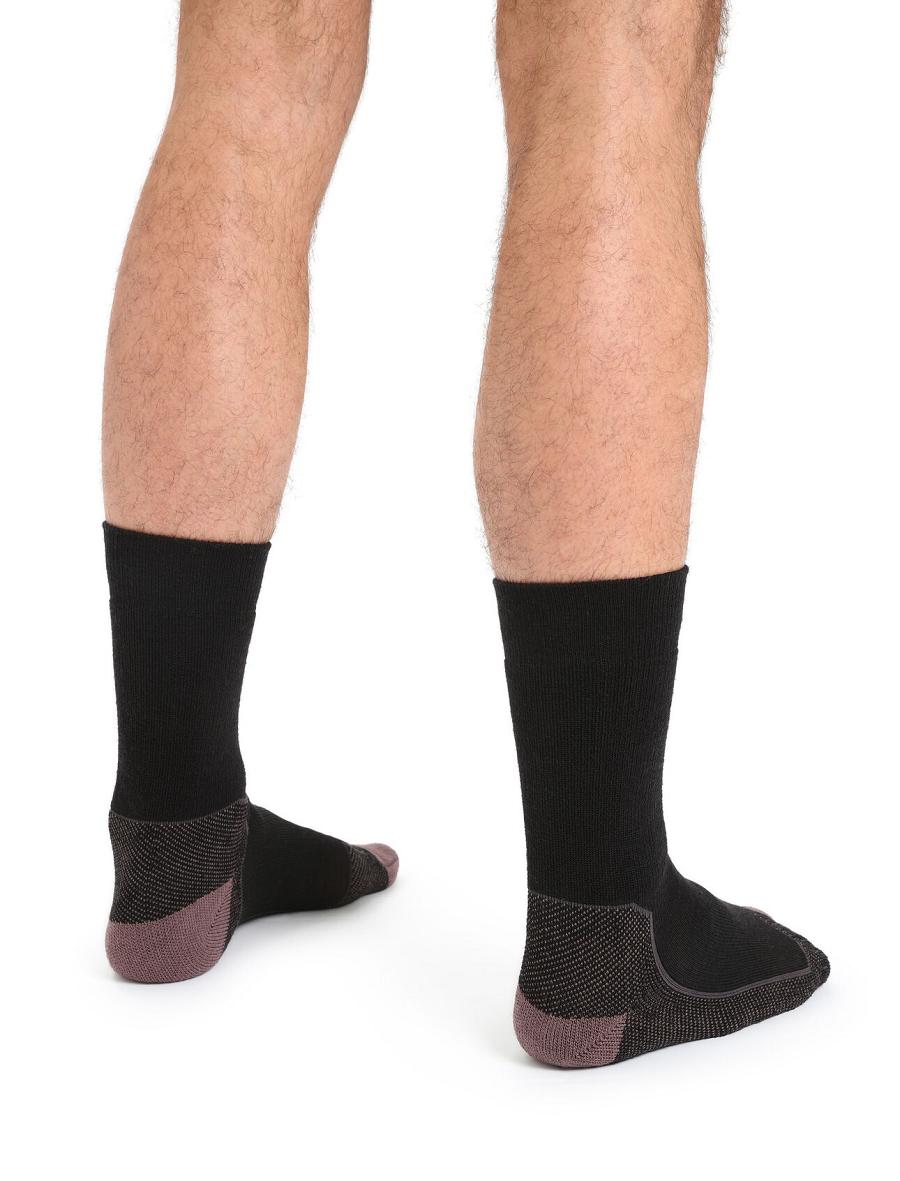 Black / Mink Men's Icebreaker Merino Hike+ Medium Crew Socks | USA 1023UZGT